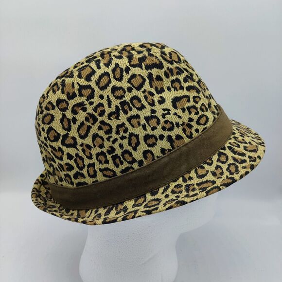 Nicole Marciano Brown Leopard Animal Print Bold Bucket Fedora Hat - Picture 4 of 9